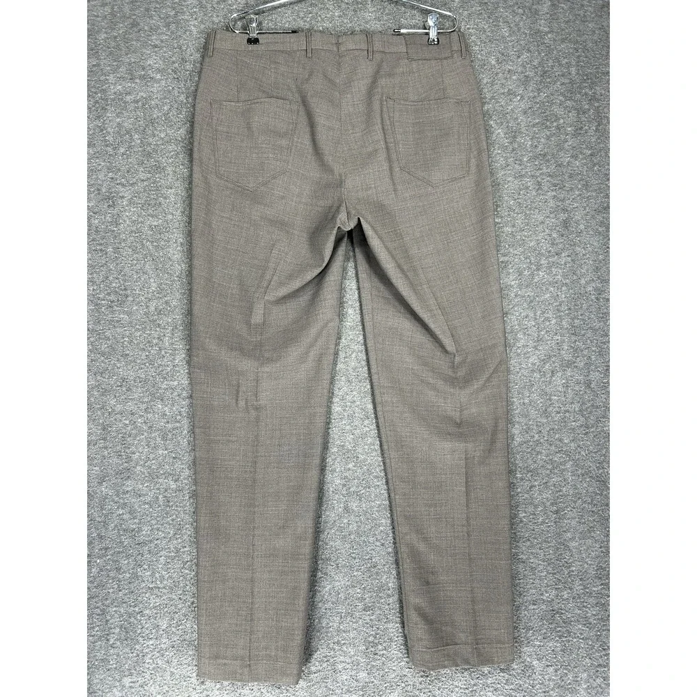 PT01 Dress Pants‎ Trousers Mens (52) 35x32 Gray Brown Strech Easy fit Wool Blend